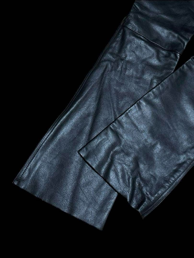 Y2K ARCHIVE BOOTS CUT フレアレザーパンツ ブラック M