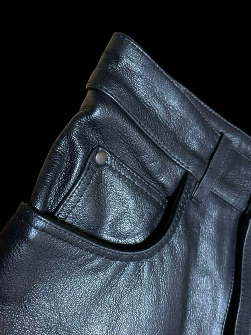 Y2K ARCHIVE BOOTS CUT フレアレザーパンツ ブラック M