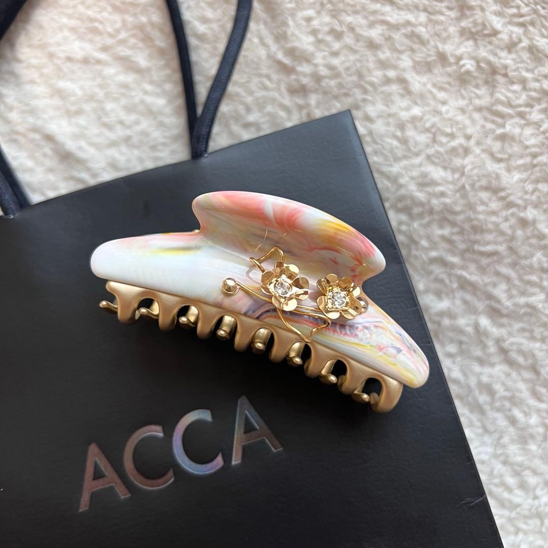 【新品完売品】アッカ acca ヘアクリップ ルーチェフラワークリップ マーブル