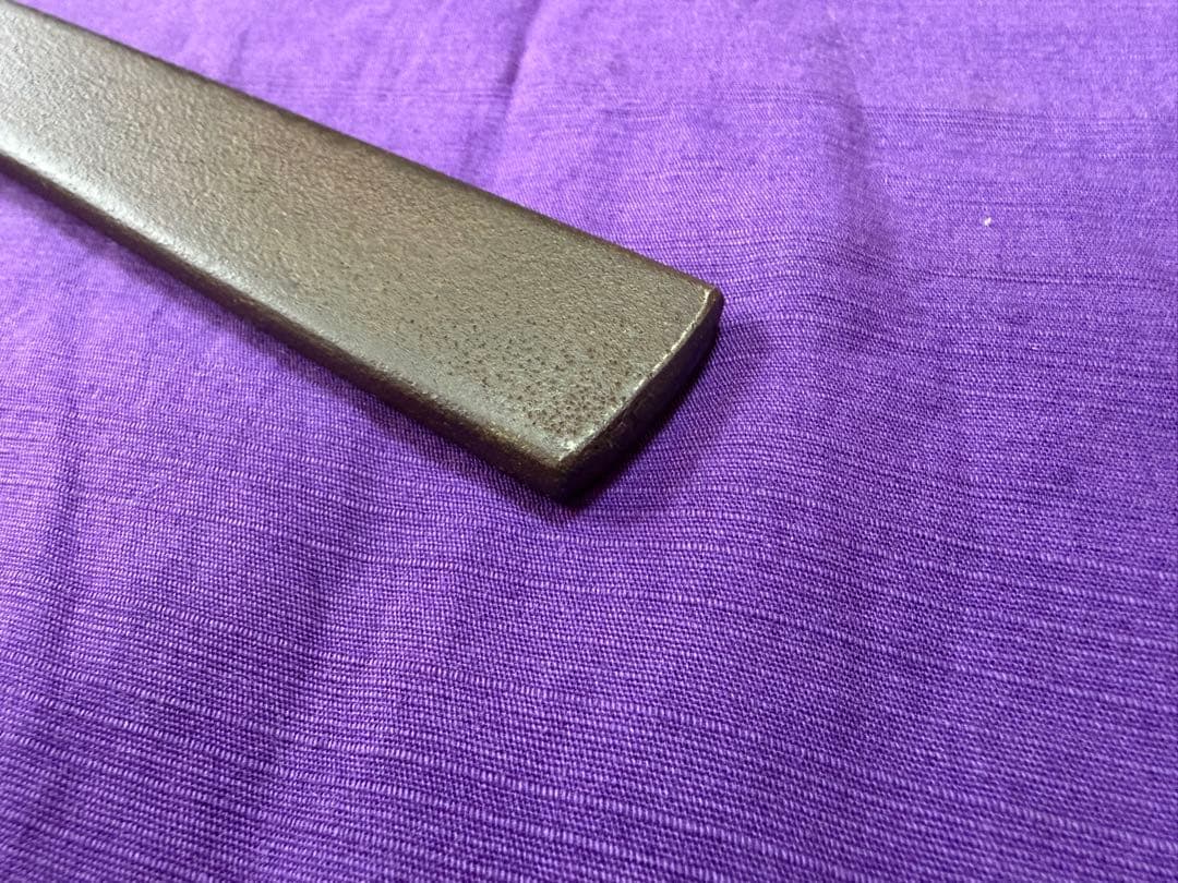 稽古具　鉄味良い手慣らし鉄扇　長尺（鉄鞭十手手裏剣手の内寸鉄護身具兜割り刀装具拵