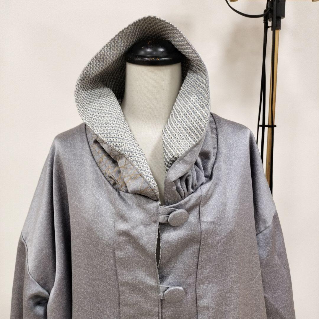 着物リメイク　リバーシブル　 ロングコート