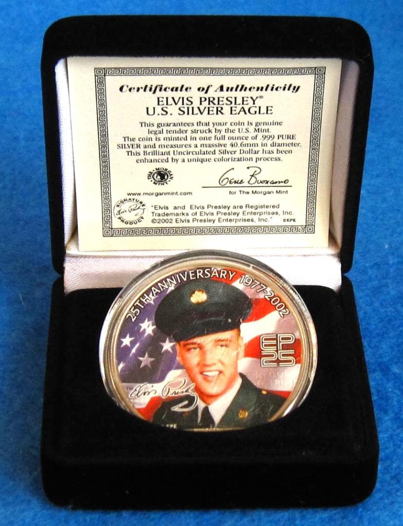 アメリカンシルバーイーグルカラー　１オンス銀貨　E・プレスリー２５周年記念　４枚