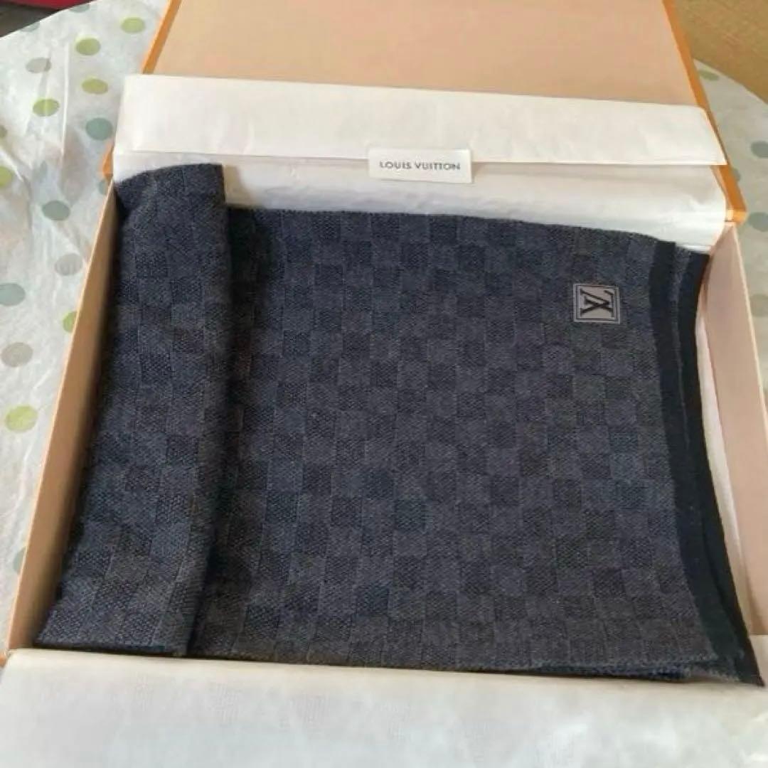 Louis Vuittonダミエマフラー ブラック系【新品同様】箱なし
