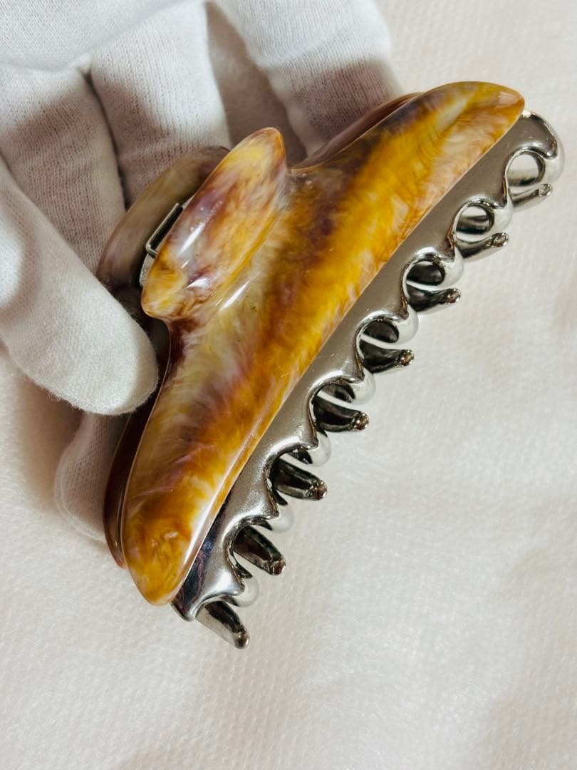 ミニとん様　売約済　アッカacca Lサイズ　大　クリップ　L マーブル　茶