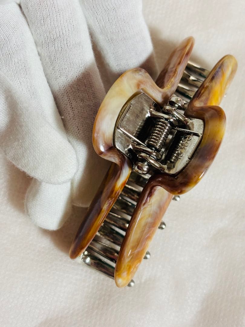 ミニとん様　売約済　アッカacca Lサイズ　大　クリップ　L マーブル　茶