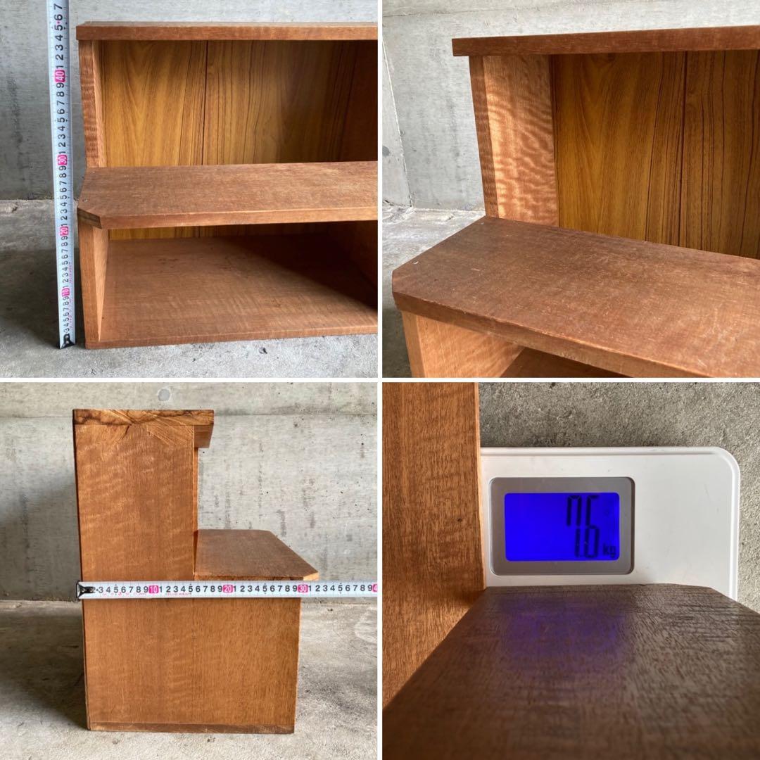 木製 ラック キャビネット 飾り棚 置物台 花台 踏み台 2段 シャビー レトロ