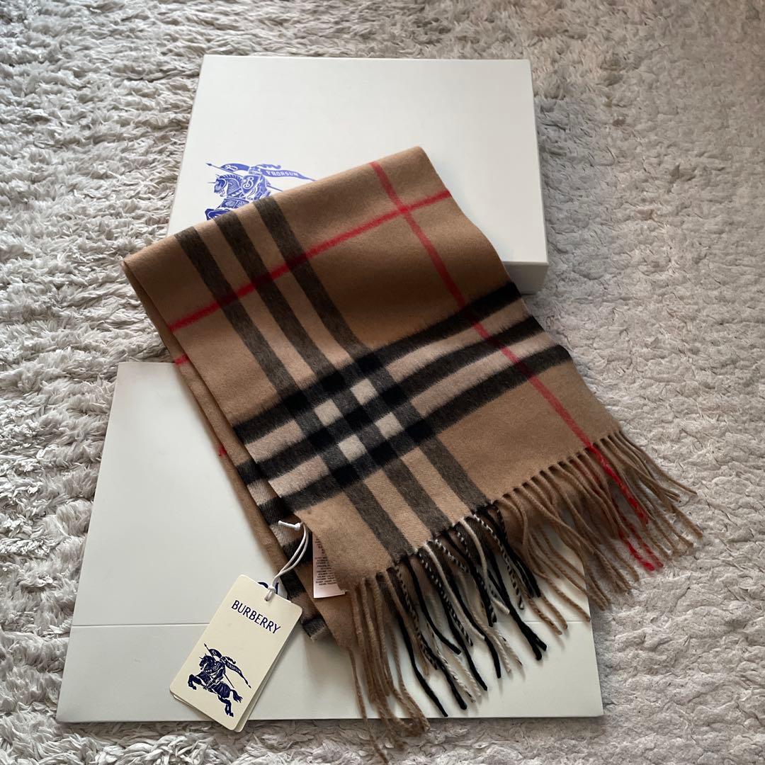 【新品】BURBERRY カシミヤ　100％　チェックマフラー