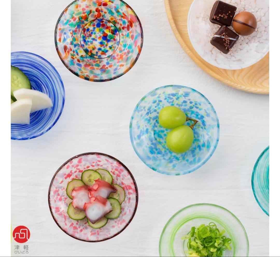 アデリア　津軽びいどろ　豆皿１６枚