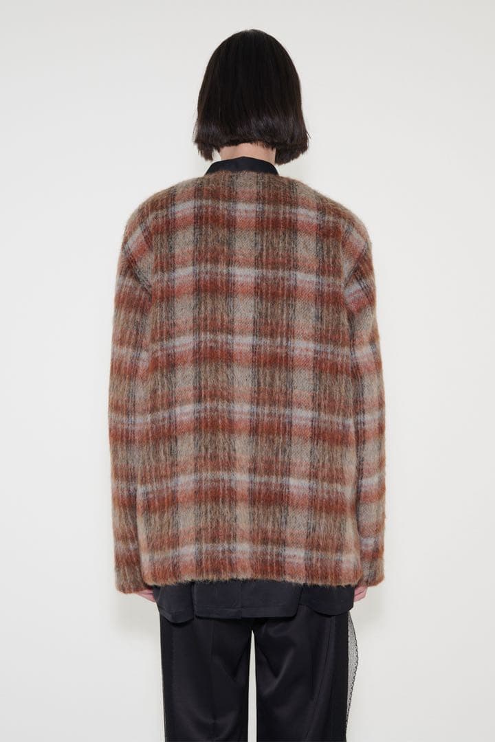 トップス OURLEGACY CARDIGAN Ament Check Mohair 44