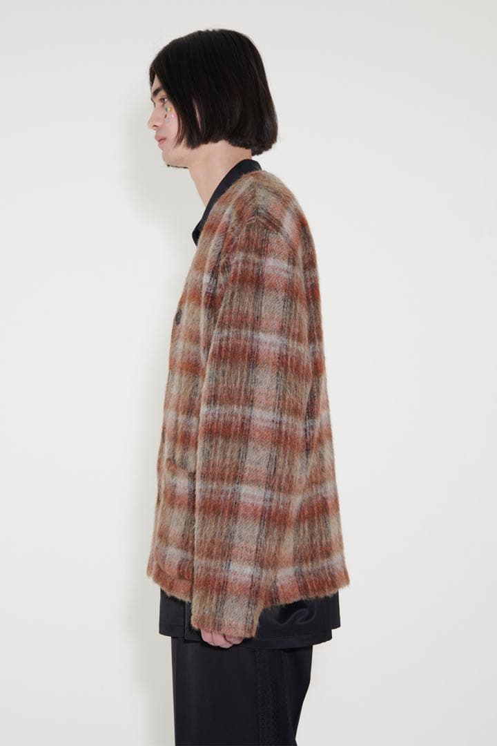トップス OURLEGACY CARDIGAN Ament Check Mohair 44