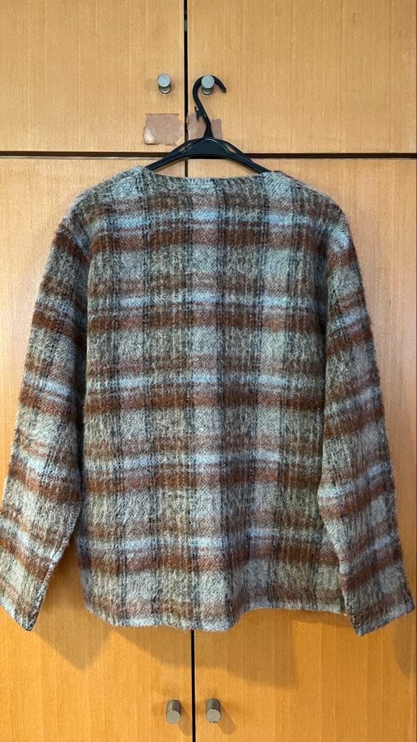 トップス OURLEGACY CARDIGAN Ament Check Mohair 44