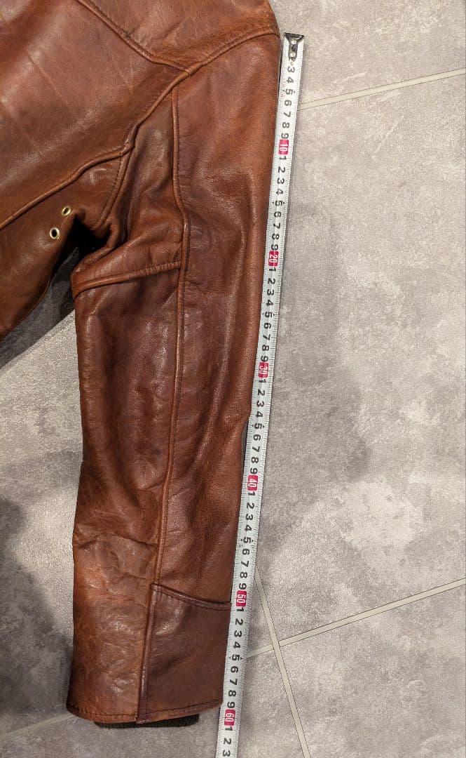 Schott レッドブラウンレザー ステアハイドトラッカージャケット サイズ34