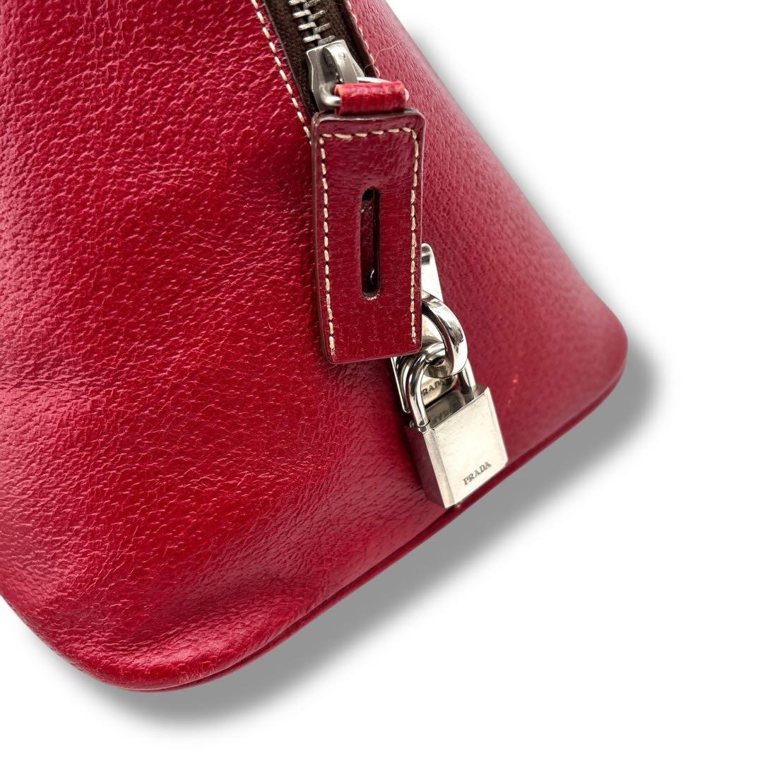 【極美品】PRADA プラダ　ボーリングバッグ　鍵付き　カデナ　ボストンバッグ