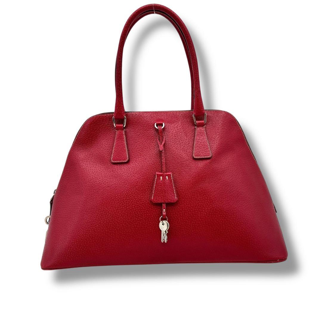 【極美品】PRADA プラダ　ボーリングバッグ　鍵付き　カデナ　ボストンバッグ