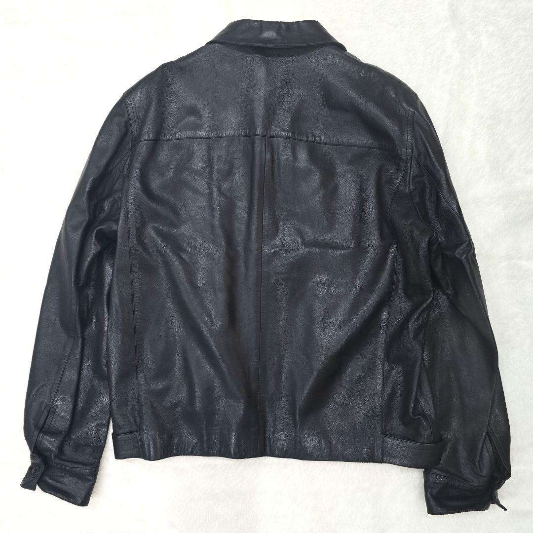 agnes b. リアルレザー シングルライダースジャケット ブラック