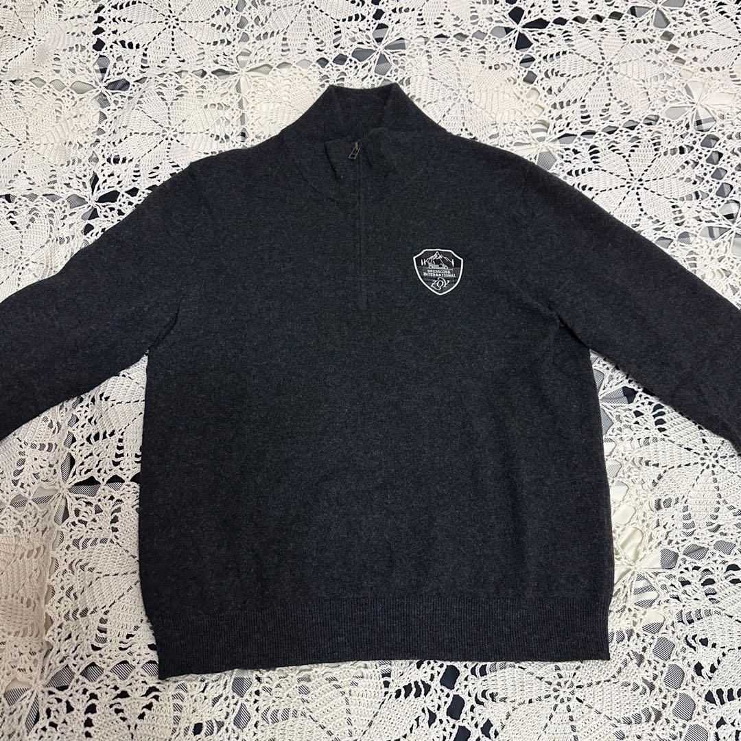 未使用品☆カシミヤ100%☆ゾーイ☆ハーフジップセーター☆グレーブラック