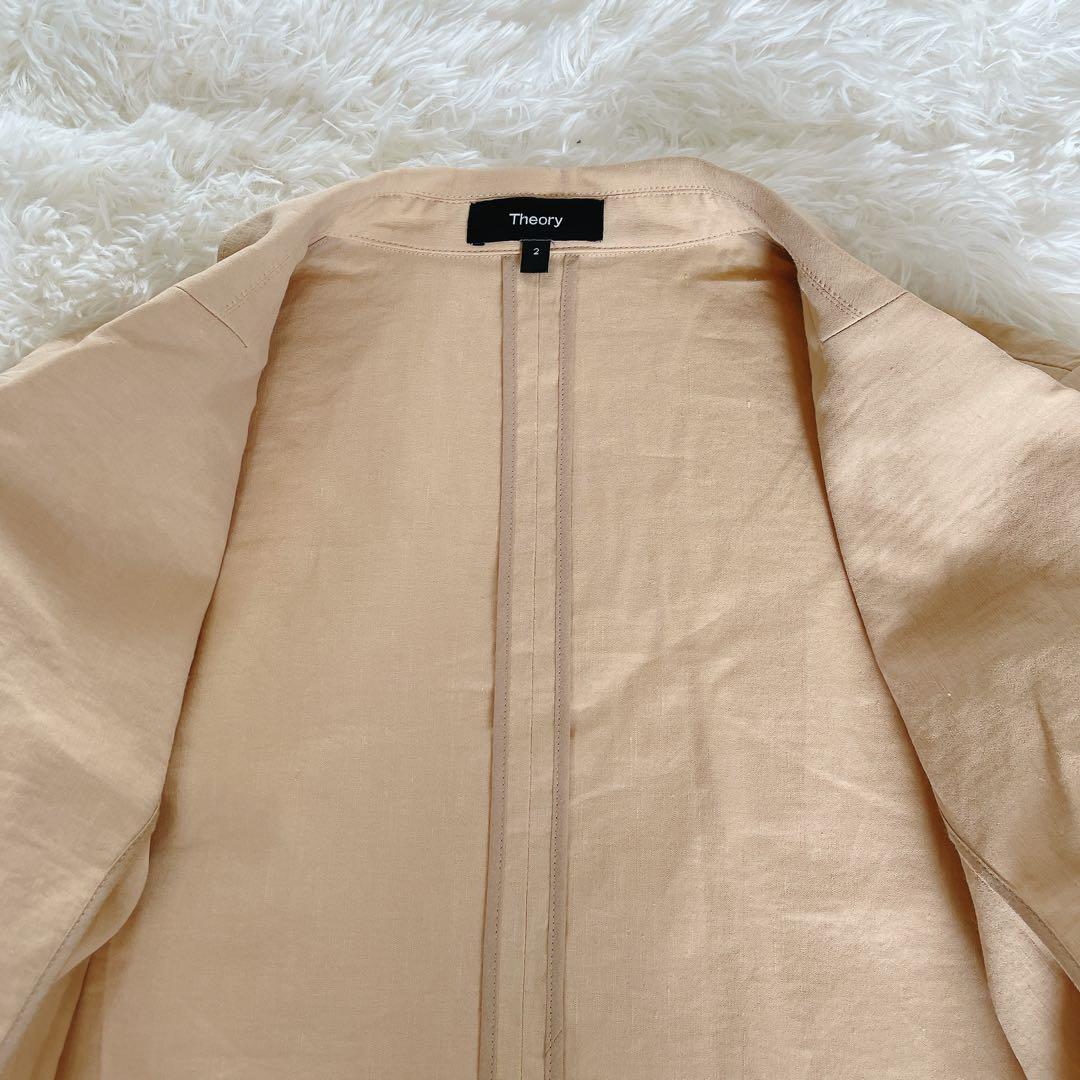 希少✨【セオリー】リネン混ダブルブレストジャケット パンツ スーツセットアップ