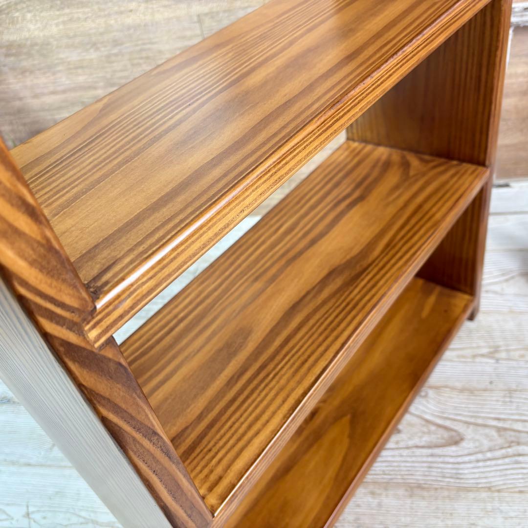 カントリー北欧パイン材四段ラックシェルフ（50㎝×70㎝）木製飾り棚調味料棚本棚