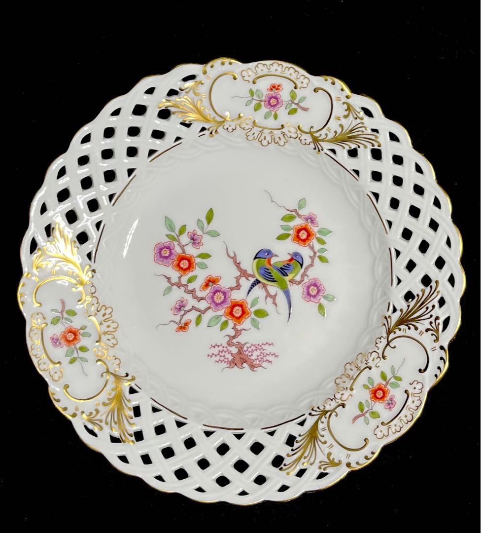 Meissenマイセン /※未使用 1級品 上級装飾 柿右衛門様式 花鳥絵付 皿