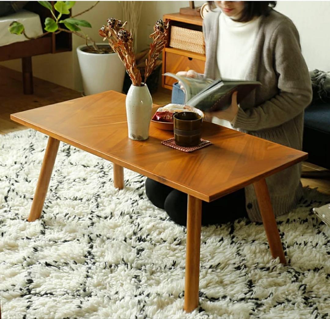 美品　fent センターテーブル 長方形 木製 ブラウン