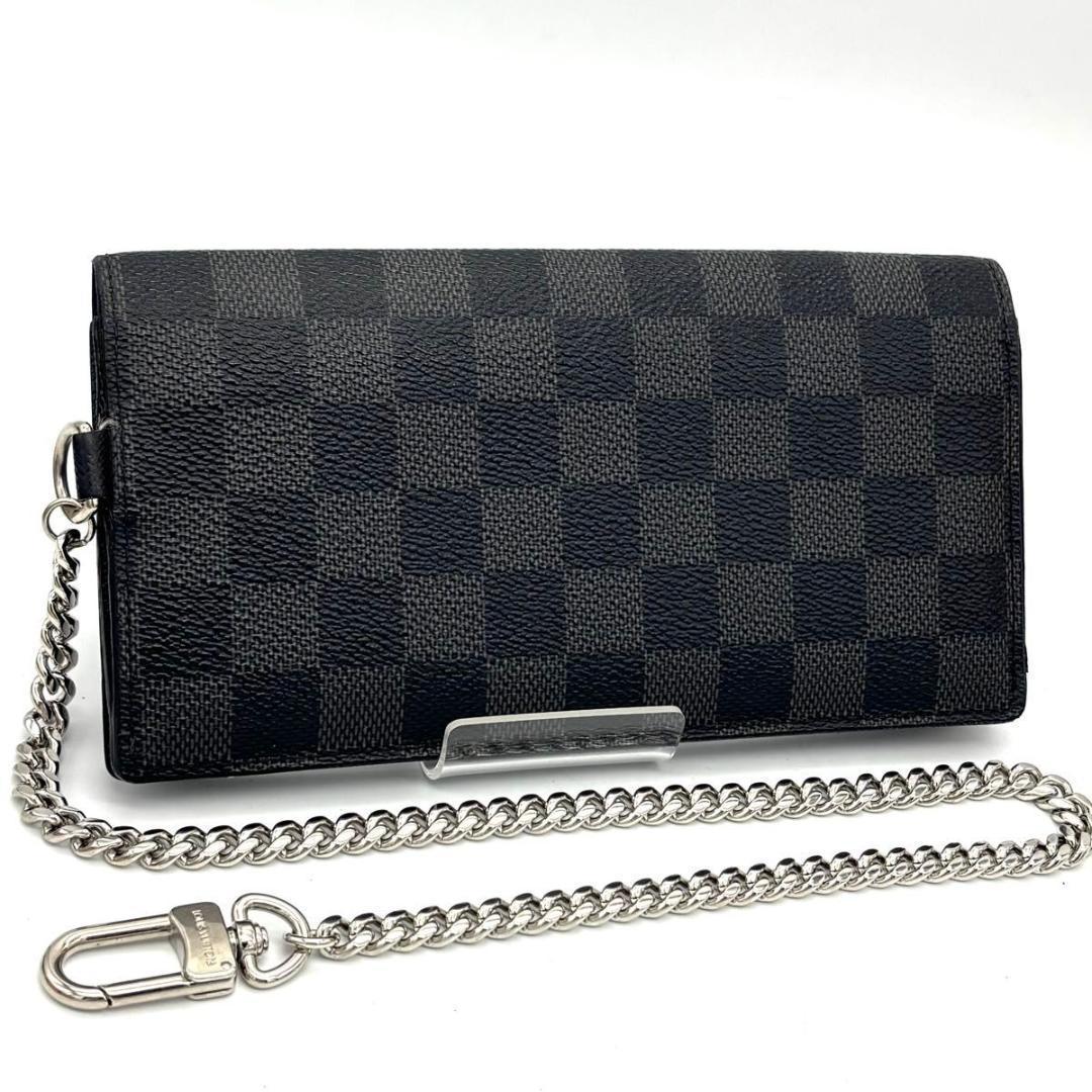 ルイヴィトン ダミエグラフィット アコルディオン チェーンウォレット 長財布 黒