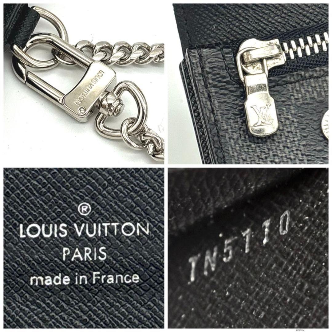 ルイヴィトン ダミエグラフィット アコルディオン チェーンウォレット 長財布 黒