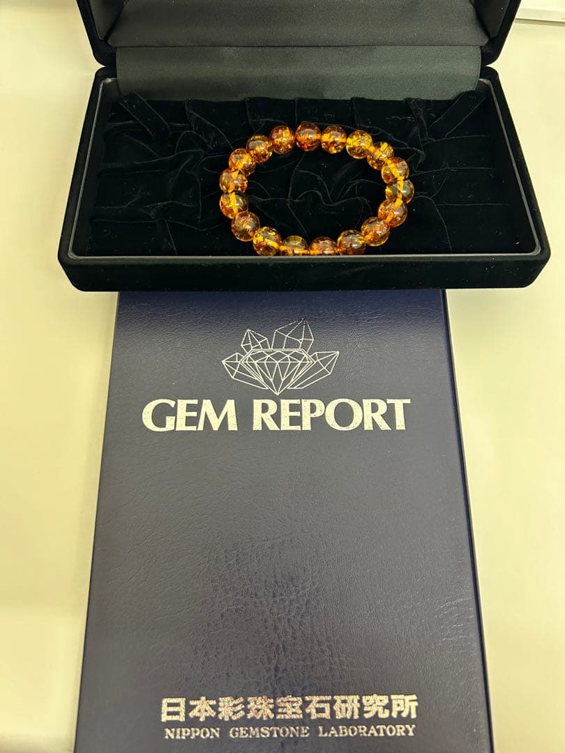 琥珀 アンバー ブレスレット 鑑別書付き