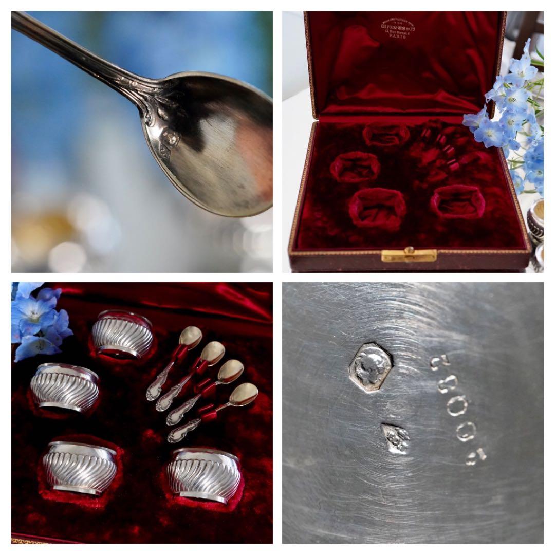 高貴★希少フランス アンティーク シルバー ソルト＆ペッパー 塩胡椒 調味料入れ