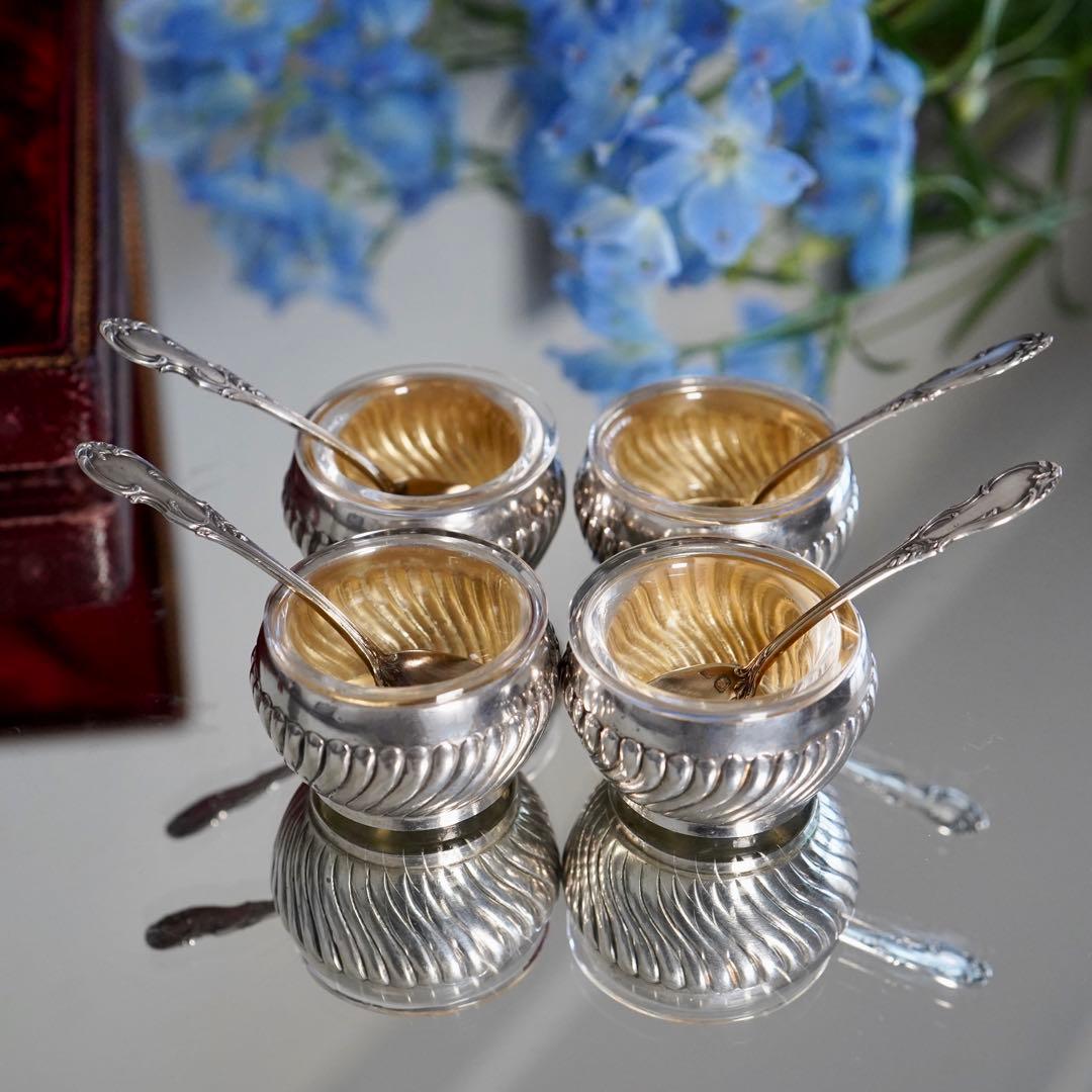 高貴★希少フランス アンティーク シルバー ソルト＆ペッパー 塩胡椒 調味料入れ