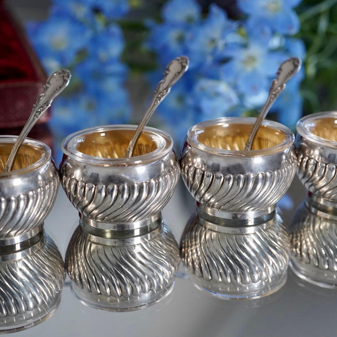 高貴★希少フランス アンティーク シルバー ソルト＆ペッパー 塩胡椒 調味料入れ