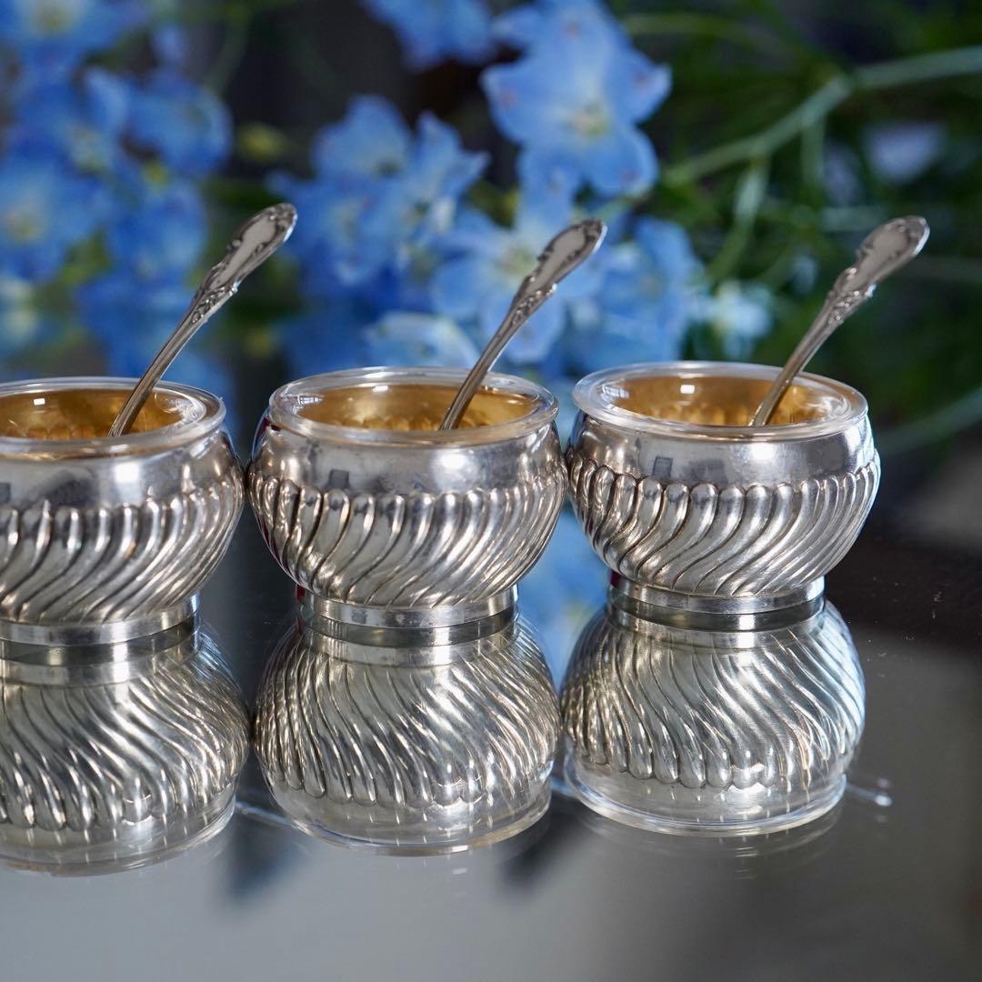 高貴★希少フランス アンティーク シルバー ソルト＆ペッパー 塩胡椒 調味料入れ