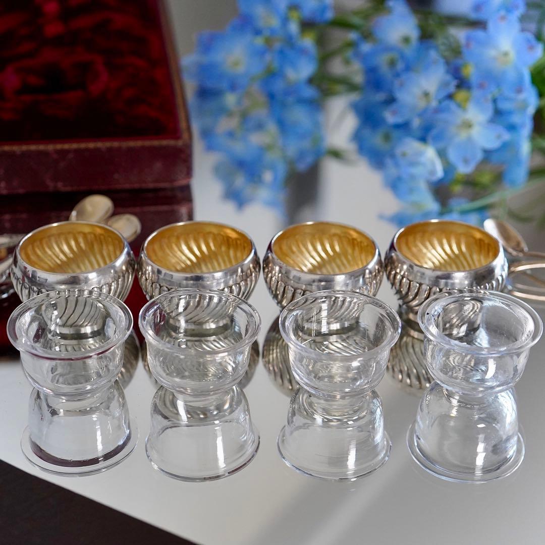 高貴★希少フランス アンティーク シルバー ソルト＆ペッパー 塩胡椒 調味料入れ