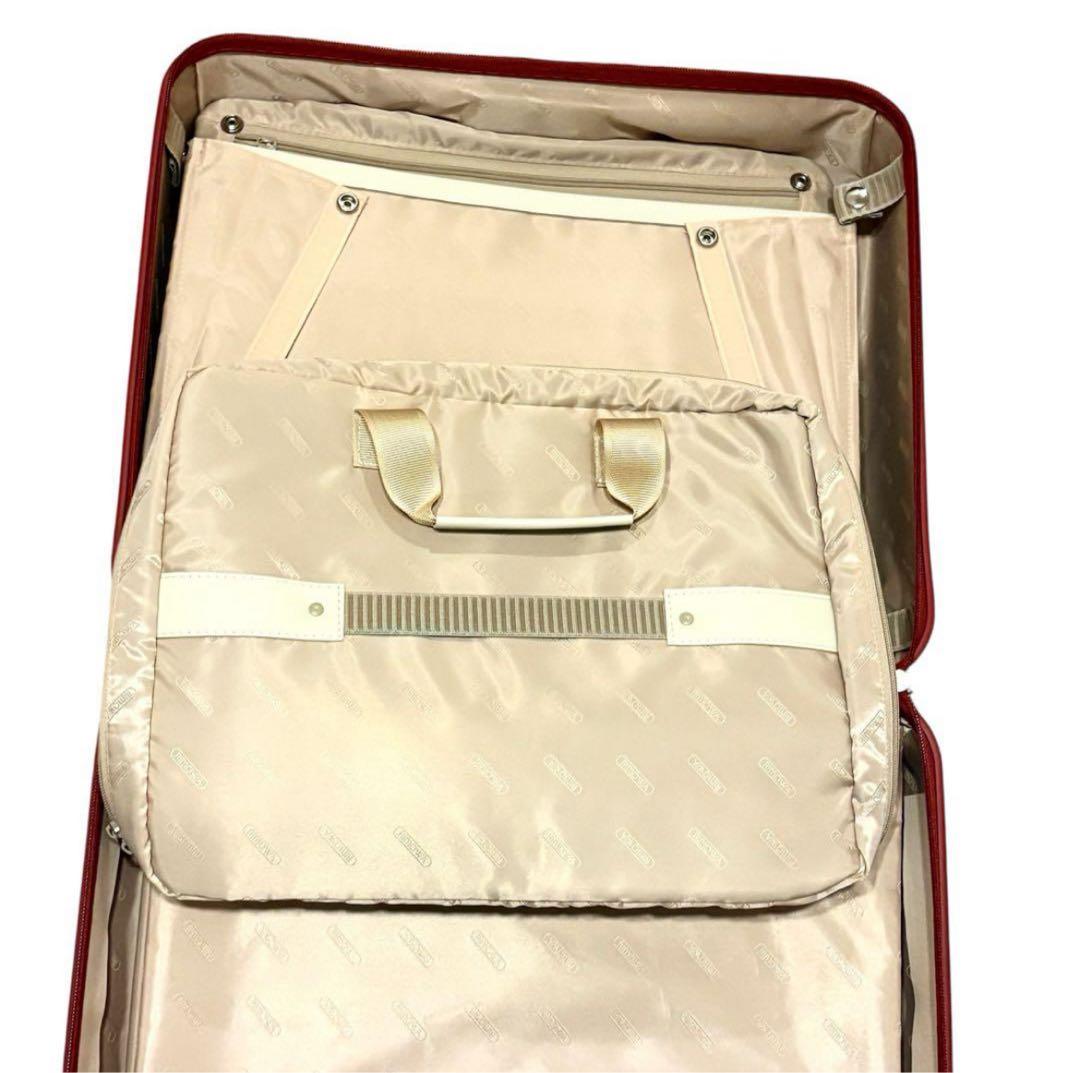 美品 リモワ サルサデラックス ハイブリッド 32Ｌ オリエンタルレッド　2輪