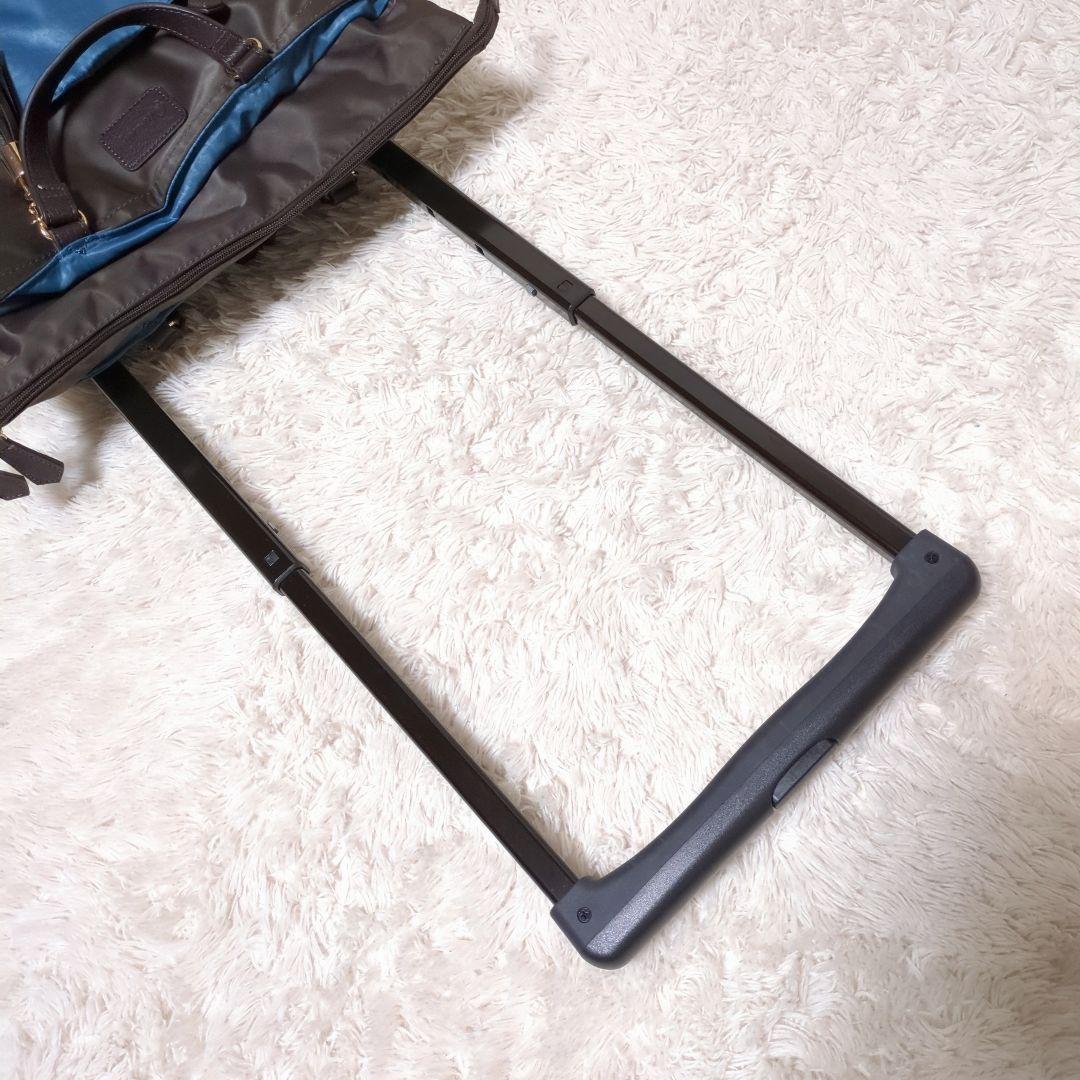 美品！SWANY　キャリーバッグ　ショッピングバッグ　レオパード　グリーン　4輪