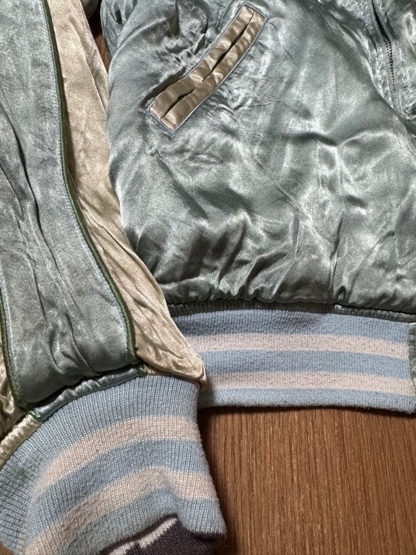 雰囲気抜群 AVIREX リバーシブル 別珍 サテン スカジャン ブラック M