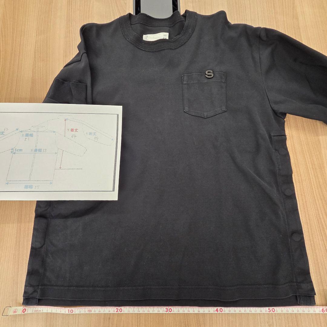 sacai サカイ メンズ2023年秋冬Mサイズ ロング Tシャツ 長袖