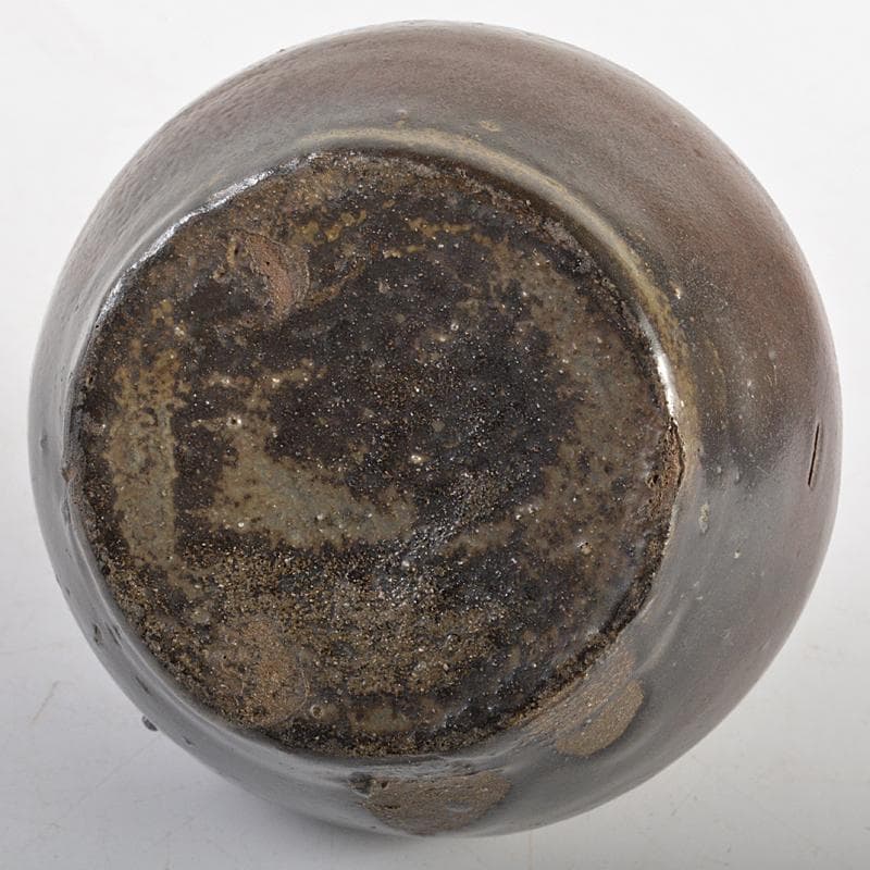 中国　黒釉　小壷　時代箱付　V　R7003