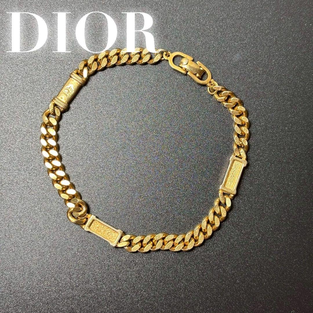 クリスチャンディオール　ブレスレット　ゴールド　喜平チェーン　極太　DIOR