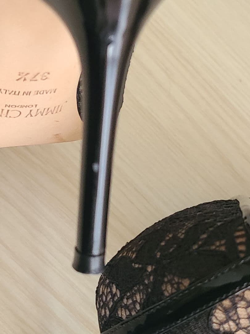 JIMMY CHOO　AGNES　ブラックレース　ハイヒール　24.5センチ美品