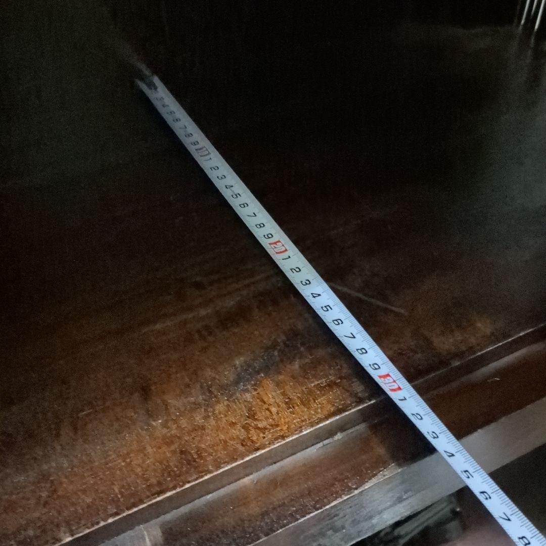 アンティーク　木製キャビネット ガラス天板付き(引き取りの方は9,000円)