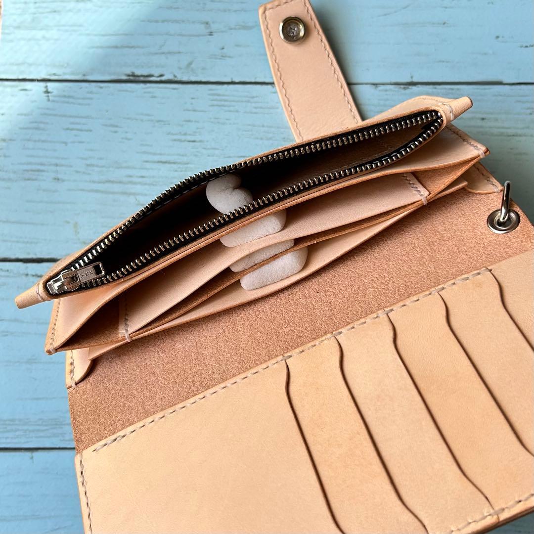 長財布　トラッカーウォレット　バイカーズウォレット　牛革　ハンドメイド　タイプB