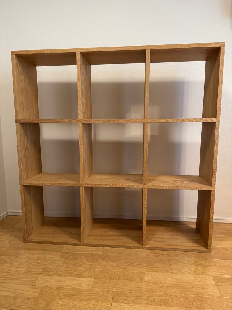 【みー】無印良品 スタッキングシェルフ 3段×3列 オーク材