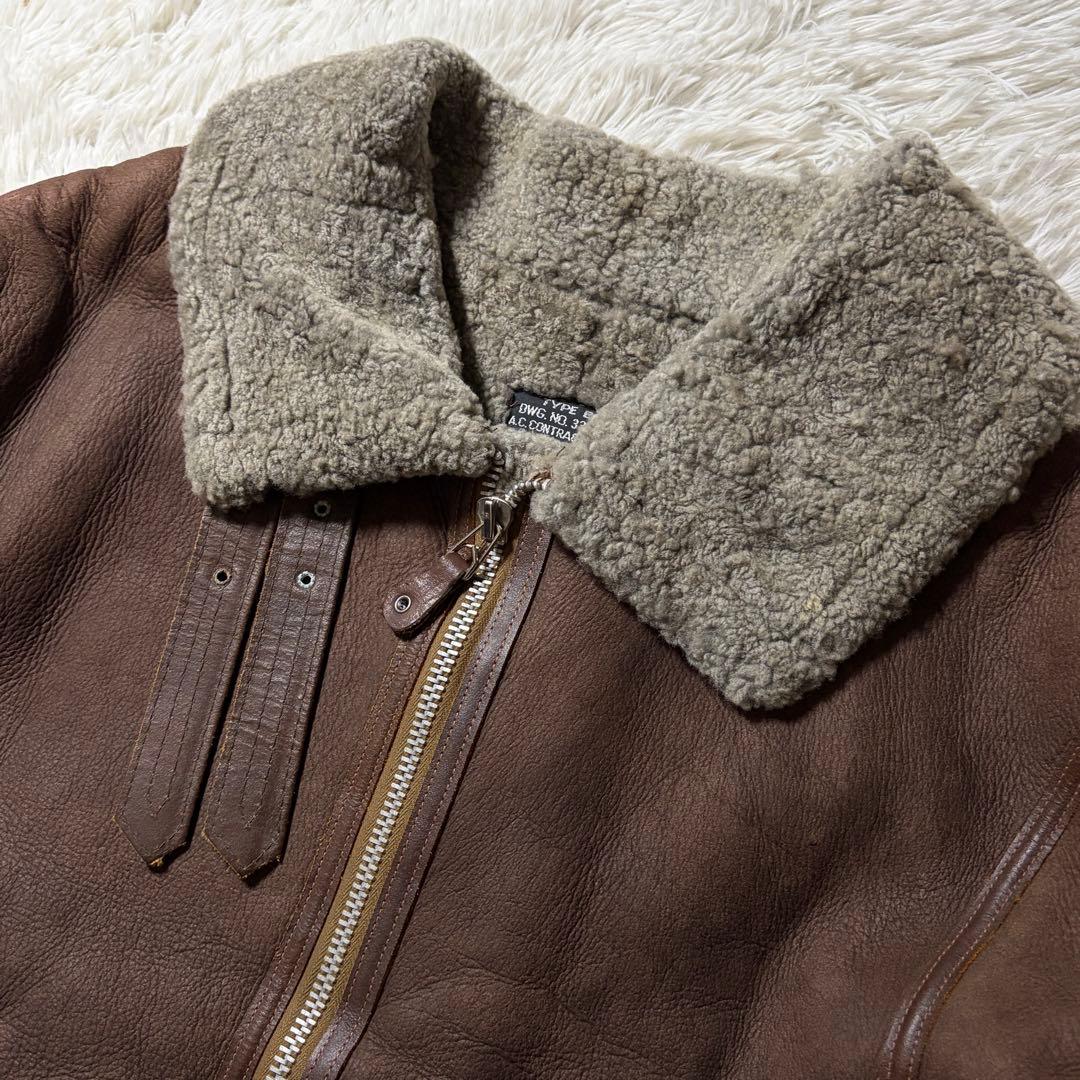 【希少カラー】AVIREXフライトジャケットB-3 ムートン　羊革　38 米国製