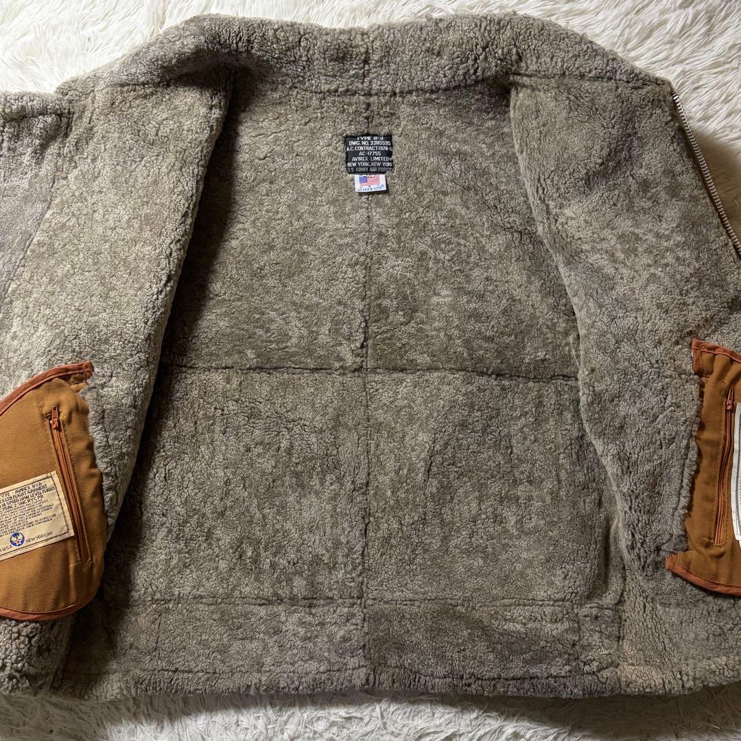【希少カラー】AVIREXフライトジャケットB-3 ムートン　羊革　38 米国製