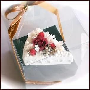 プリザーブドフラワーショートケーキ紫 ♬ ギフトケース付き☆