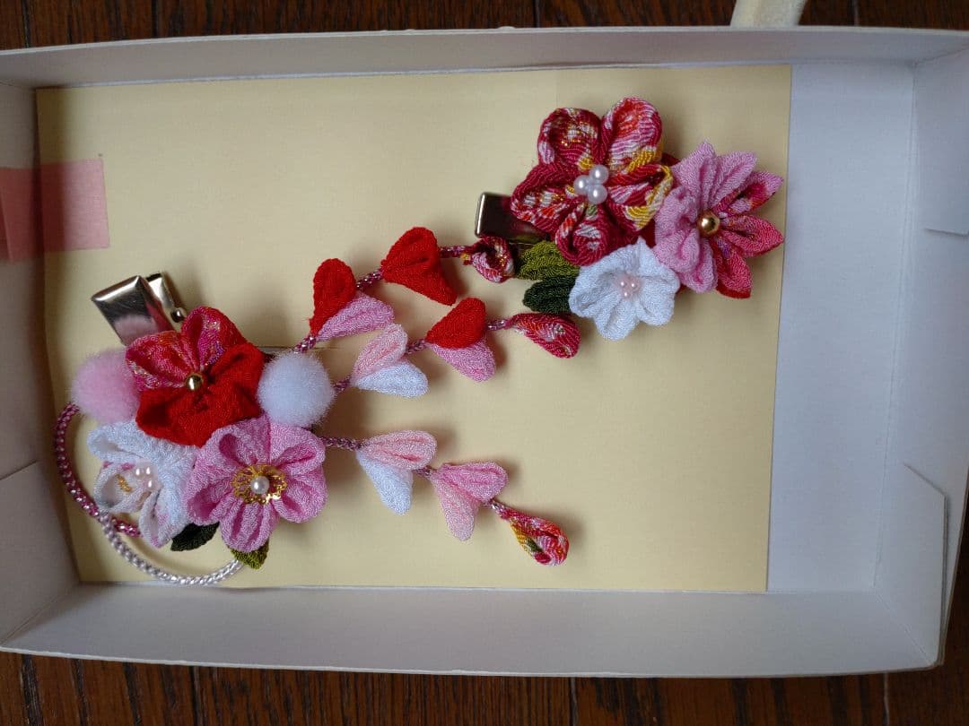 7歳七五三　着物セット（髪飾り付き）