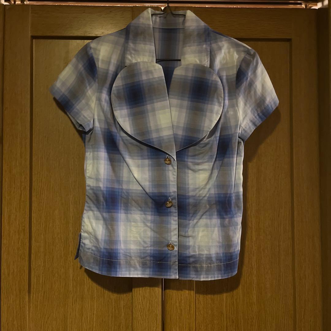 ヴィヴィアン　ハート　ラブ　チェック柄 半袖シャツ