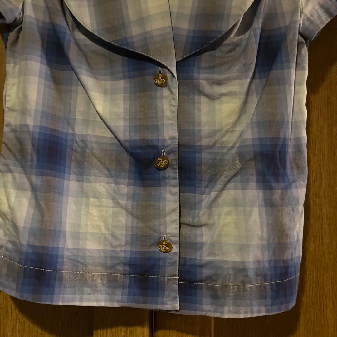 ヴィヴィアン　ハート　ラブ　チェック柄 半袖シャツ