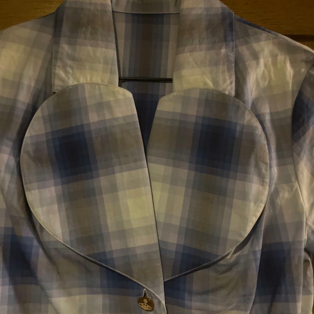 ヴィヴィアン　ハート　ラブ　チェック柄 半袖シャツ