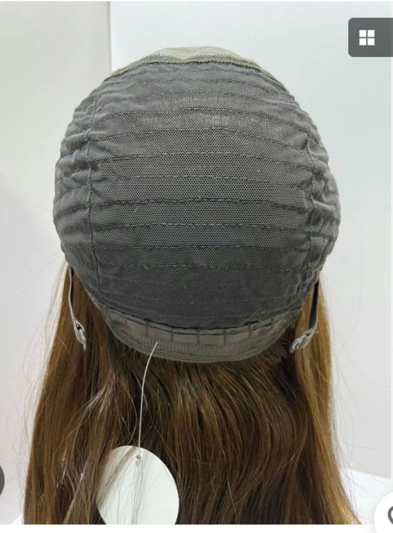 フルウィッグ人毛100%医療ウィッグ鎖骨ミディアム　ブラウン　善徳